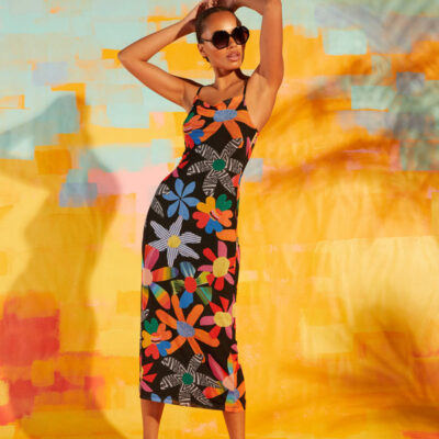 Gorman Rainbow Flower Mesh Dress