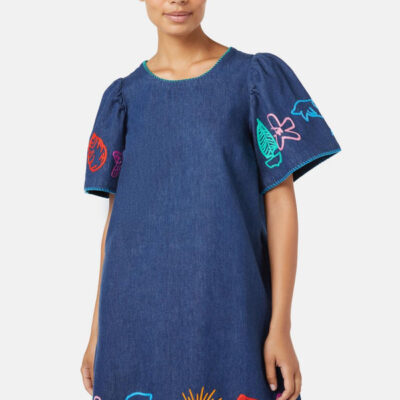 Gorman Taking Time Embroidered Denim Dress