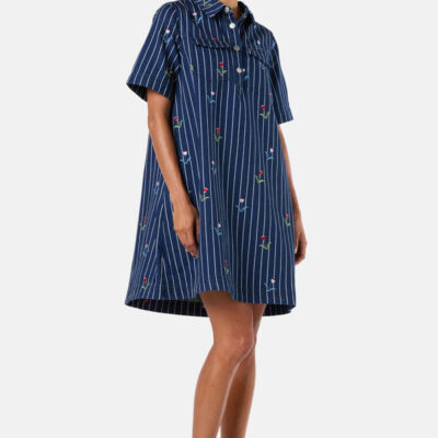 Gorman Rosette Denim Shirt Dress